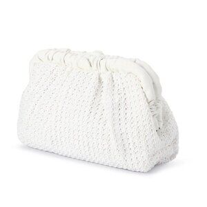 Olga Berg STEVIE PLEATED WOVEN CLUTCH *NWT*